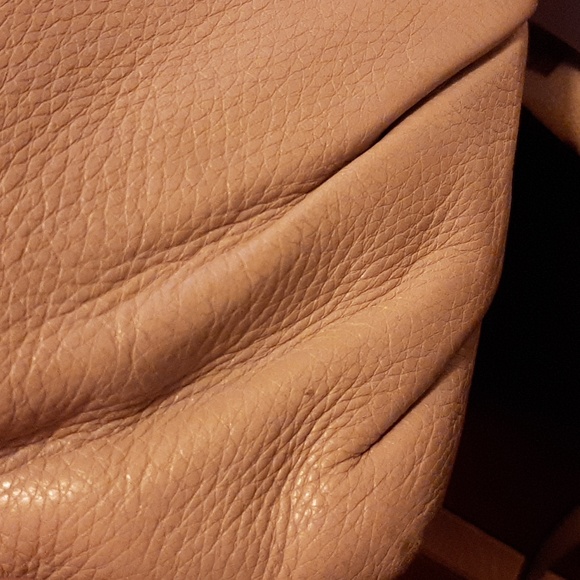 Coach Soft Pebble Leather Small Crossbody Bag Cream Gray Taupe Luxury Designer - Picture 12 of 12